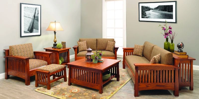 living room wood furniture in Dubai