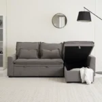 Misha Sofa Bed with storage in brown