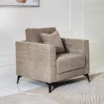 Side view of Line Sofa Set in brown
