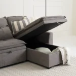 Misha Sofa Bed extended view in brown