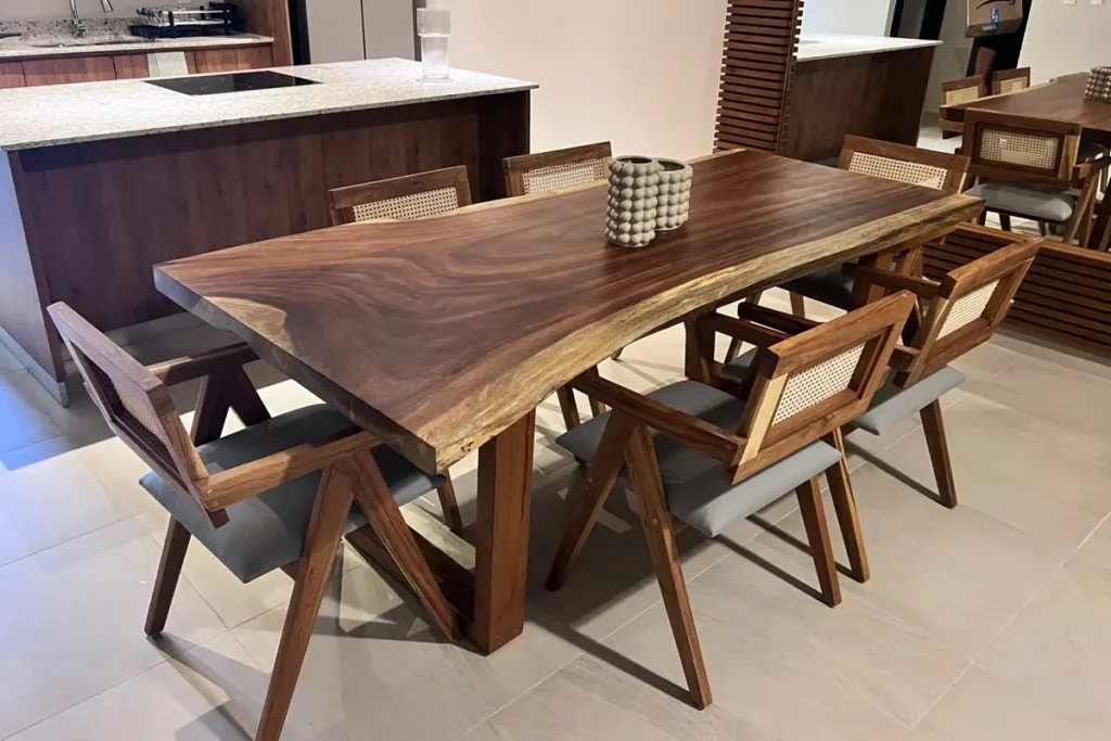 Alt Text: Elegant luxury dining table Dubai design