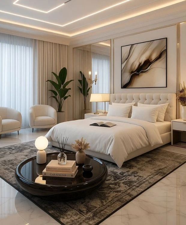 Luxury upholstered custom bed Dubai