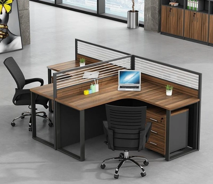 Modern Corner Office Desk with Dividers