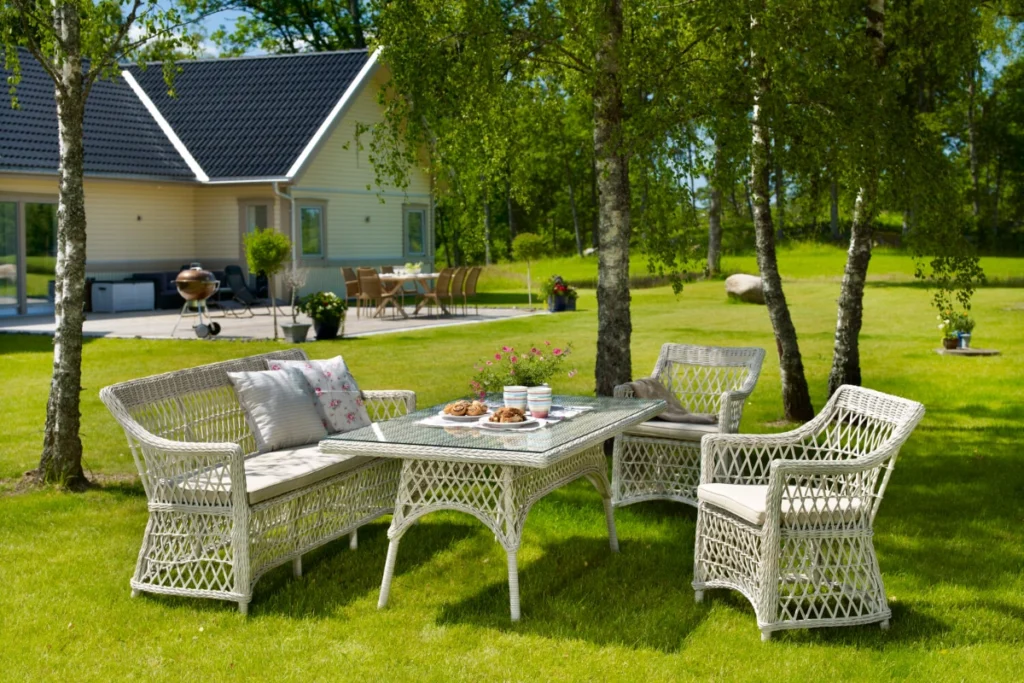 Custom patio furniture installed at a Dubai residence