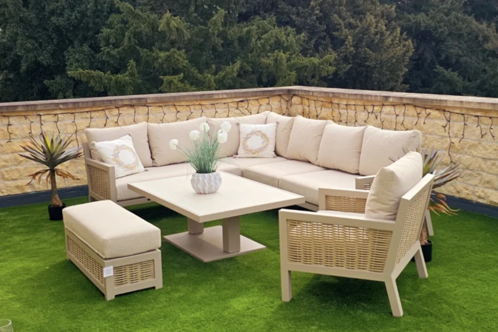 Luxury garden setup at a Dubai villa
