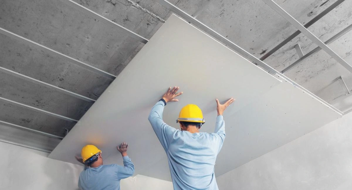 High-quality gypsum ceiling and wall installation