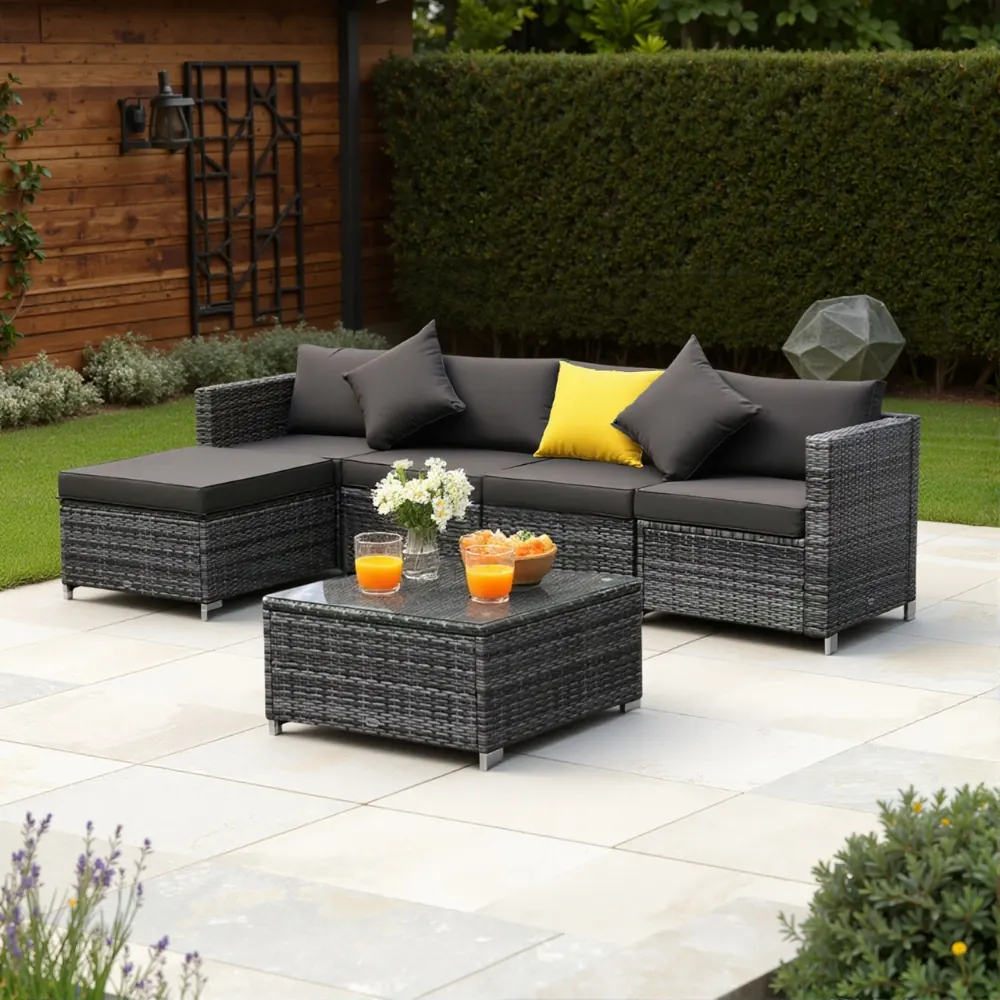 Modern luxury patio furniture set.