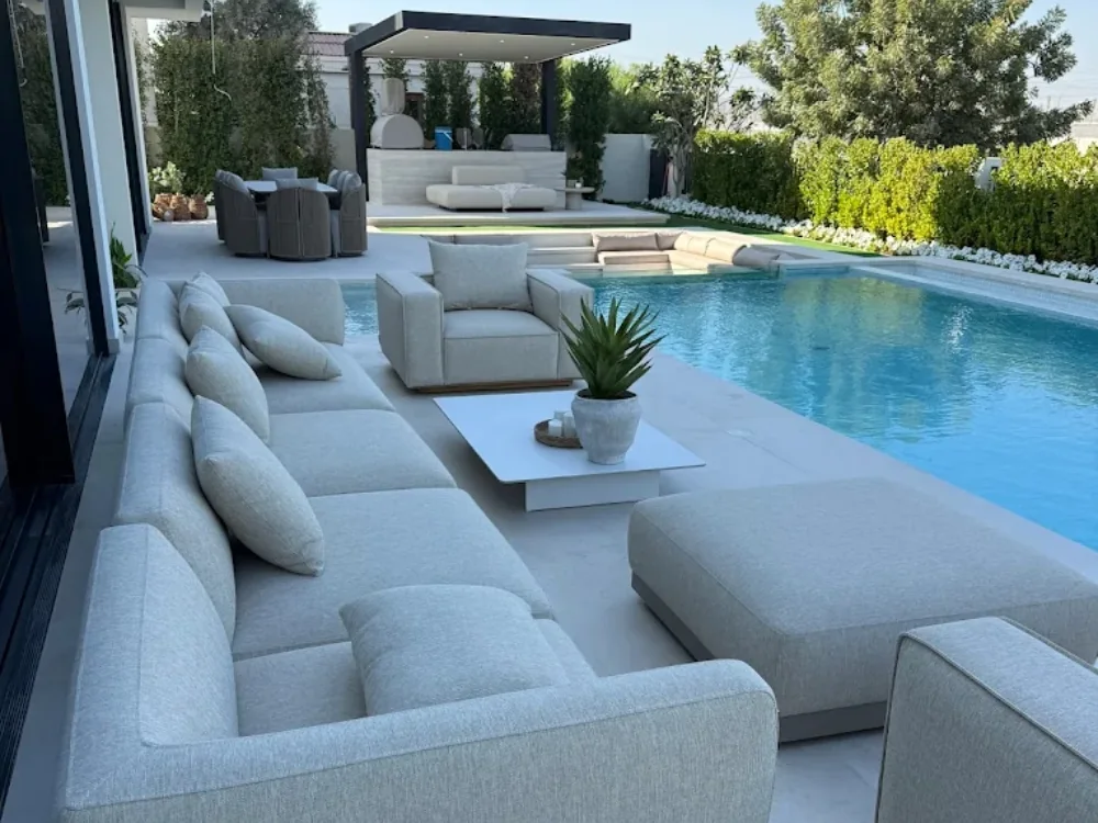 Durable outdoor furniture for garden patio.