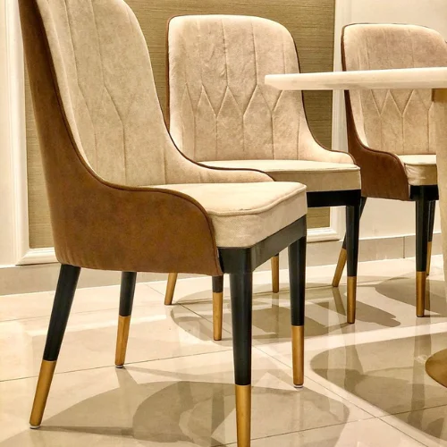 Modern upholstered dining chair in Dubai, UAE.