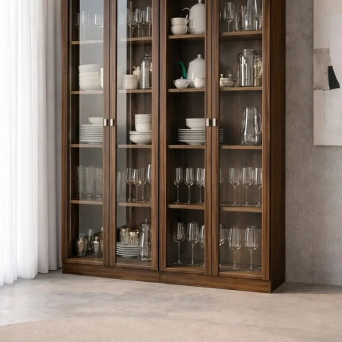 Glass display cabinet for home décor.