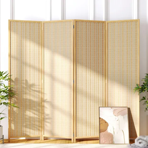 Bamboo divider installed in a Dubai space