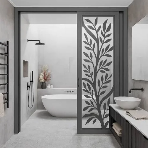 Bathroom door installed in a Dubai home