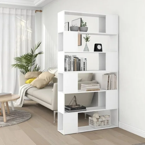 Bookshelf divider installed in a Dubai space