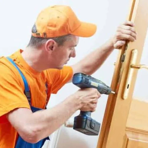 Finished door repair showcasing quality craftsmanship