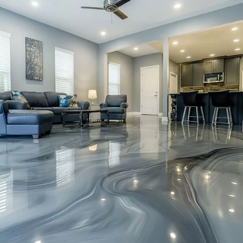 Epoxy flooring installed in a Dubai space
