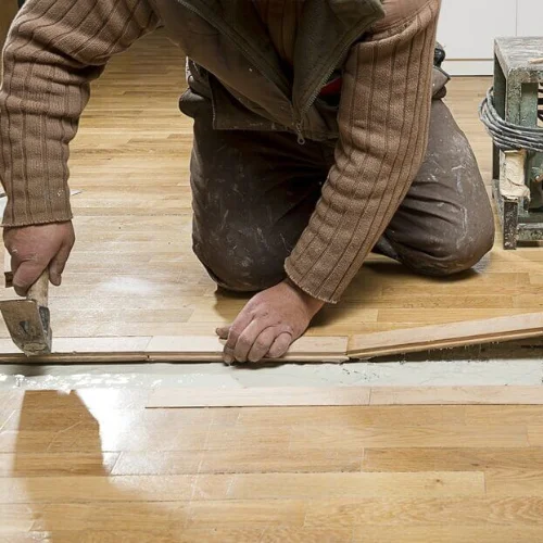 Floor repair service performed in a Dubai home