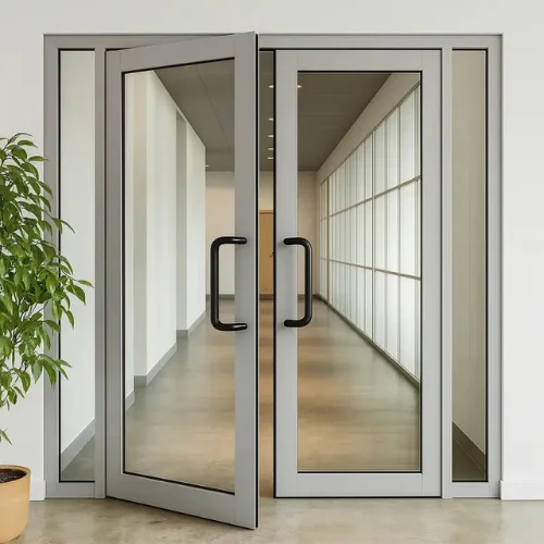 Glass door installed at a Dubai home entrance