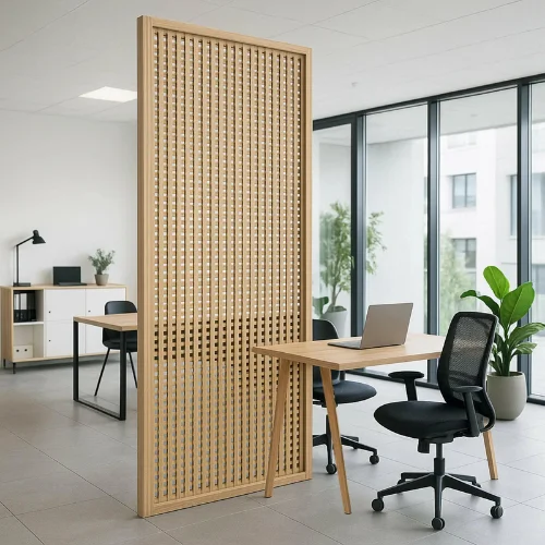 Lattice partition installed in a Dubai space