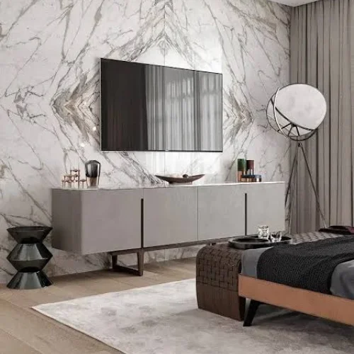 Marble cladding installed in a Dubai space