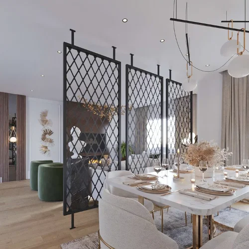 Metal divider installed in a Dubai space