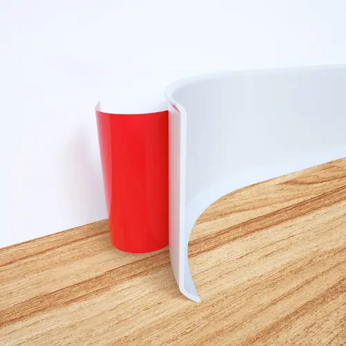 Rubber skirting installed in a Dubai space