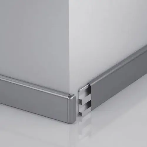 Steel skirting installed in a Dubai space