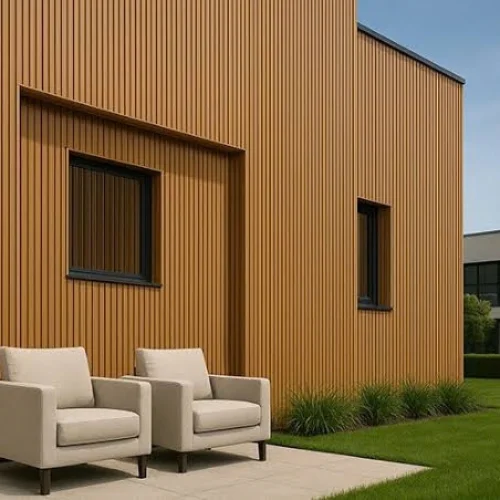WPC cladding installed in a Dubai space