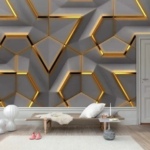 3D wallpaper installed in a Dubai home
