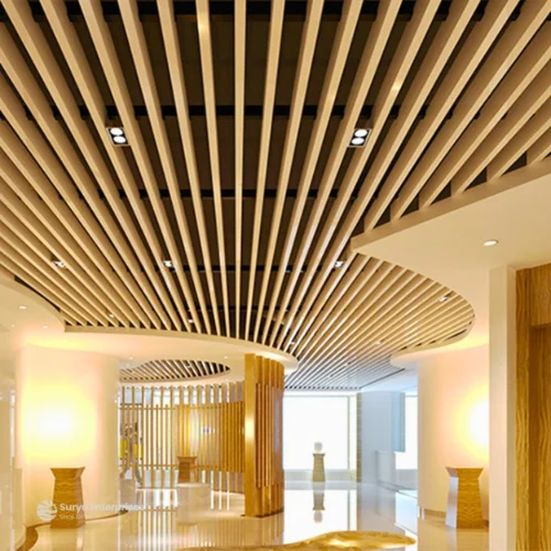 Baffle ceiling installed in a Dubai space
