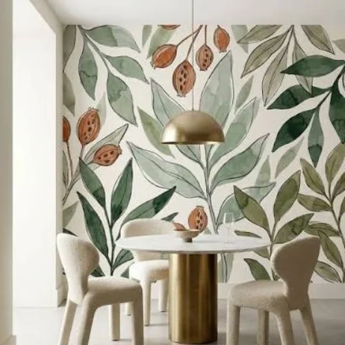 Custom wallpaper installed in a Dubai home