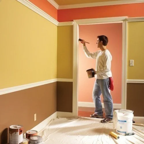 Interior wall painting completed in a Dubai home