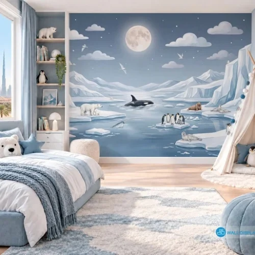 Kids room wallpaper installed in a Dubai home
