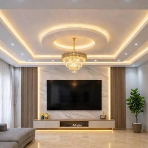 Ceiling design installed in a Dubai living room