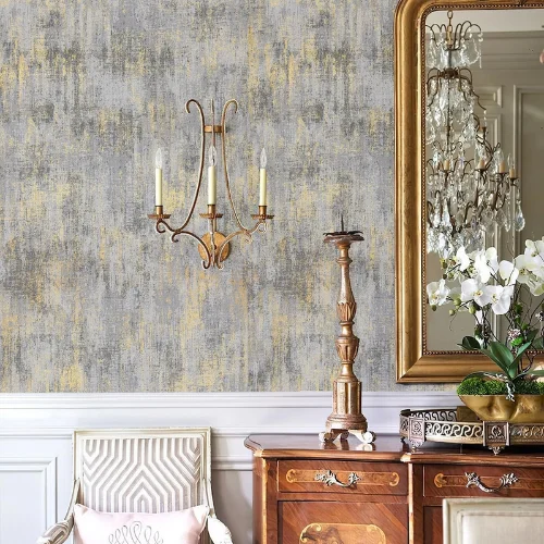Metallic wallpaper installed in a Dubai home