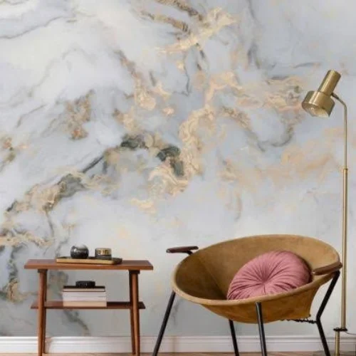 Textured wallpaper installed in a Dubai home