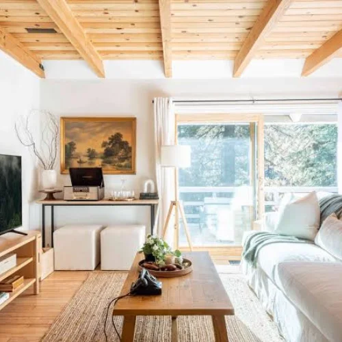 Wooden ceiling installed in a Dubai home